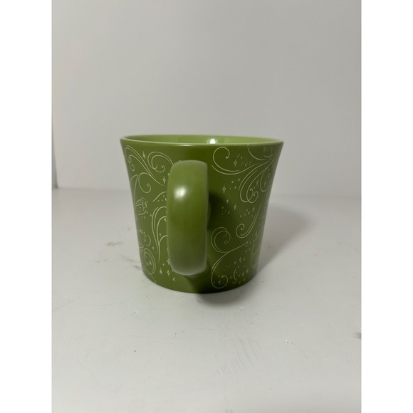 Disney Store Tinker Bell Green Ceramic Coffee Mug Disney Fairies Swirls Stars - Picture 4 of 6